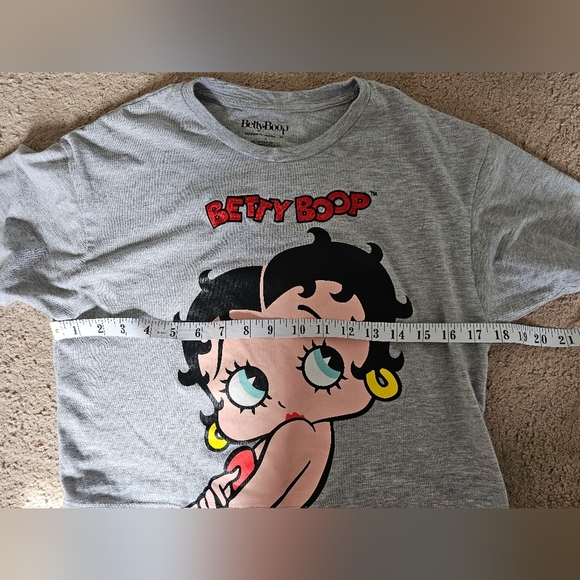 Betty Boop Gray Crop Top Tee Size S - Picture 4 of 5